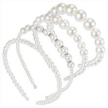 Bridal White Pearl Crown for Wedding Headband Princess Taking Photo Crown