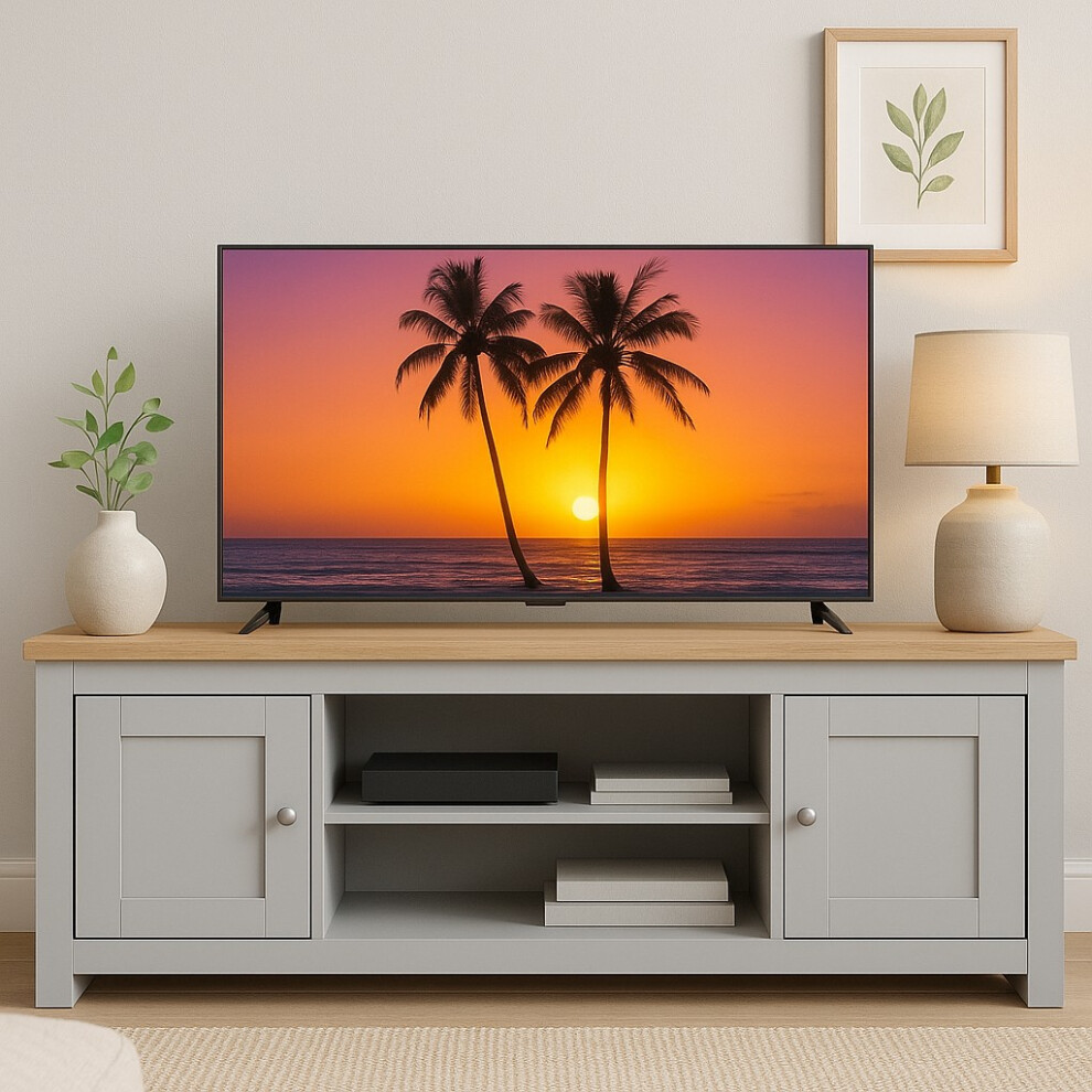 TV Stand for 60 Inch TV Grey Cabinet Modern Wooden Media Unit-image-OPC-PJ8XKY8-NEW