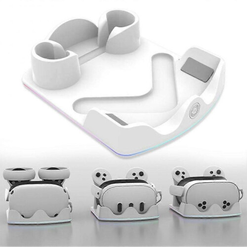VR Headset Charging Stand with LED Light for Meta Quest 3S Quest3 Quest2 2