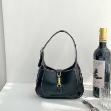 (black) Handbags Retro Women Lock Hobo Bags High Quality Crossbody Shoulder Bag Trendy Niche Design Jackie Portable Black White Pink Handbag