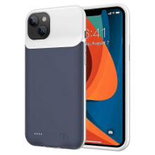 (Blue, Style C iPhone 14) For Iphone 14 7000mah Battery Case With Led Indicator Portable Charging Case Power Bank Phone Case