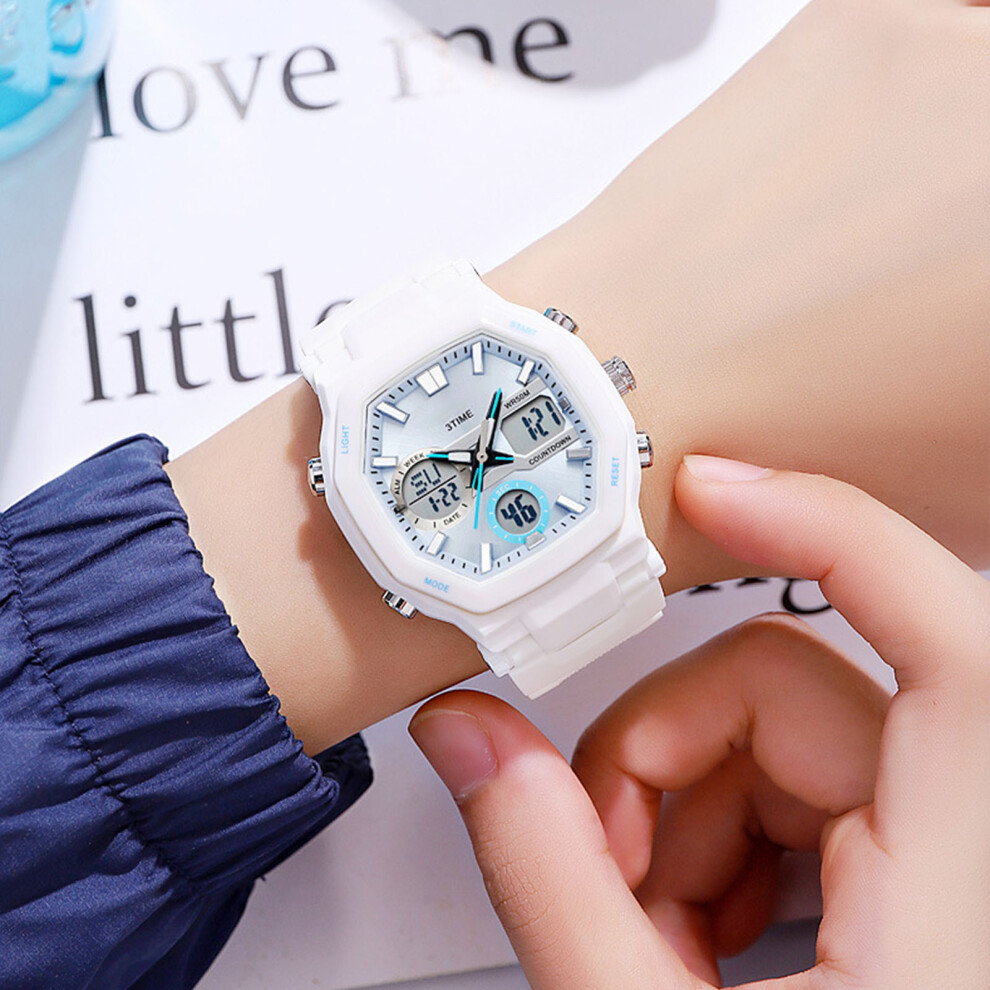 Multifunctional Waterproof Led Watch, 50M, 38.6Mm Color White 8411330694968