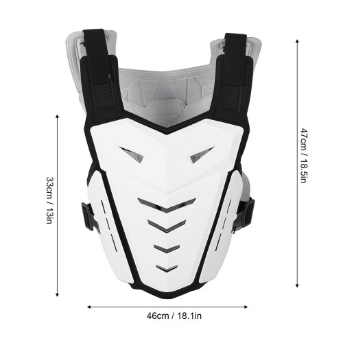 Lightweight White Motorcycle Armor Vest with Shock Absorbing Foam, One Size 1