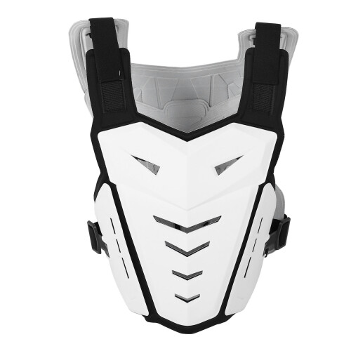 Lightweight White Motorcycle Armor Vest with Shock Absorbing Foam, One Size 2