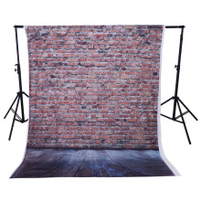 Suede Photography Backdrop Retro Brick Wall Wooden Floor Background Photo Studio Shooting Props 1.6*2.1M