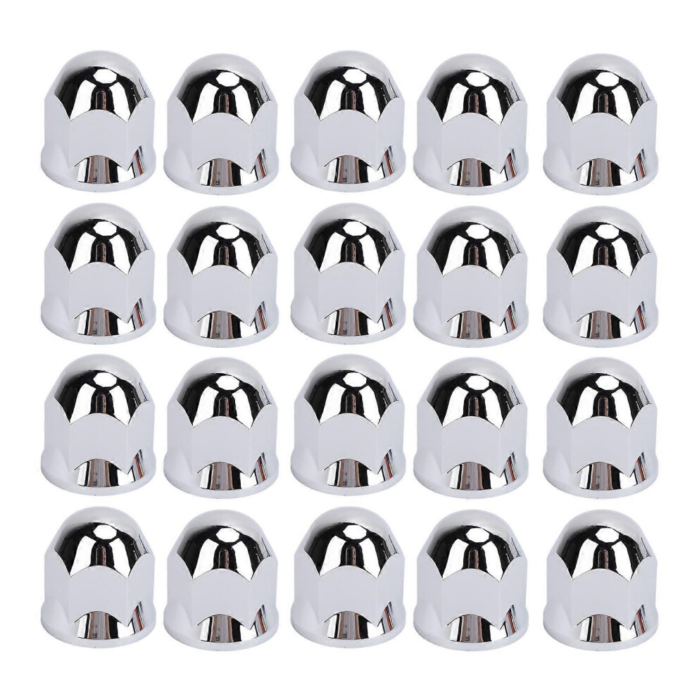 Lug Nut Covers 33Mm Chrome Secure Flanged Lug Nut Caps For Trucks Trailers And Vehicles 20Pcs 9152359368414