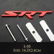 (S-08)1pcs 3d Metal Auto Car Styling Srt Front Grill Grille Badge Emblem Car Truck Sticker For Dodge Charger Challenger Accessories