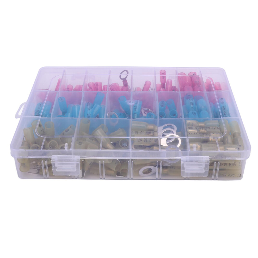 300Pcs Insulated Heat Shrink Wire Connectors Kit, 24 Specs, Waterproof Marine Automotive Truck 6921330696371