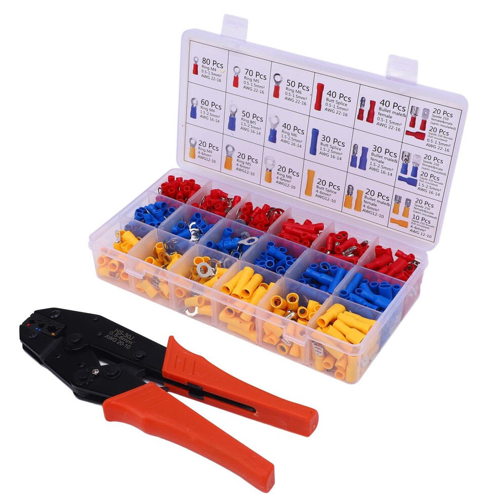 700Pcs Insulated Wiring Terminals Kit With Crimping Pliers, 22-10 Awg 9431330696358