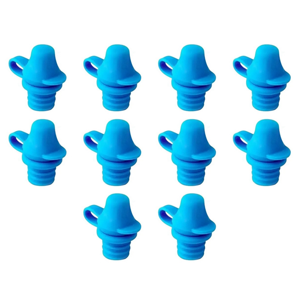 10Pcs Portable No Spill Silicone Bottle Topper Spout Adapter With Water Leak Proof Blue Saudism