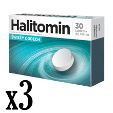 HALITOMIN x3 Halitosis Fresh Breath Bad Swiezy Oddech 90x tablets