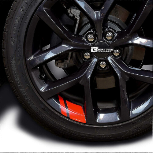 Wheel Rim Decal Stripes for 18'  20' Wheels, Gloss Red