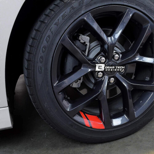 Wheel Rim Decal Stripes for 18'  20' Wheels, Gloss Red 1