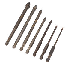 7pcs Masonry Drill Bit Set, 3-12mm Hex Shank Concrete & Glass Drills