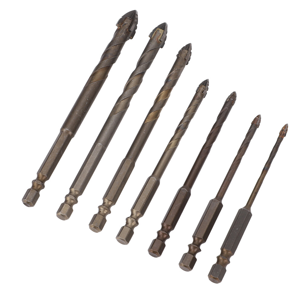 7Pcs Masonry Drill Bit Set, 3-12Mm Hex Shank Concrete & Glass Drills 3501330698020