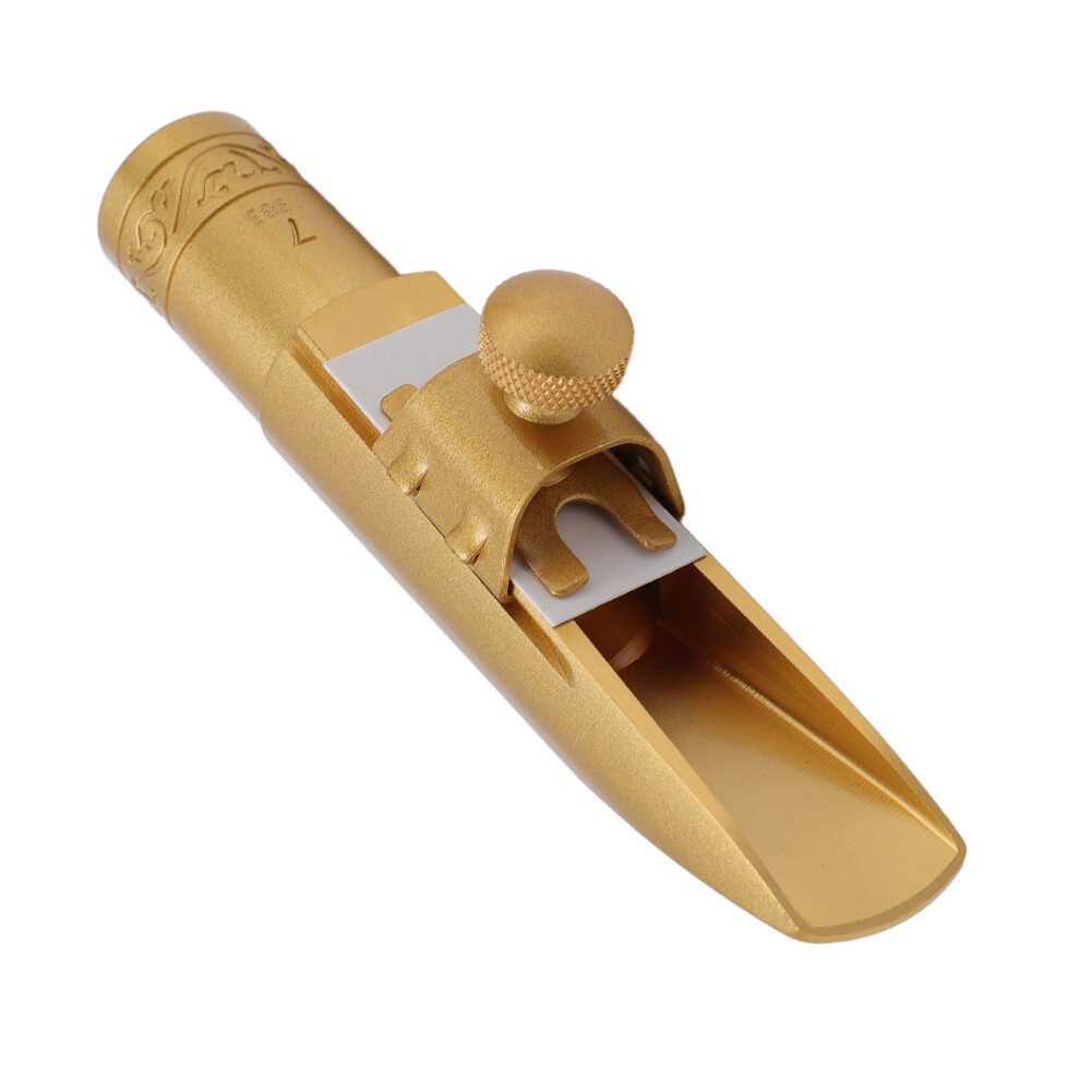 Brass Frosted Gold Plated Bb Tenor Saxophone Mouthpiece Size 7 with Cap