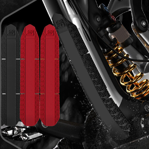 (1 piece) Mountain Bike Frame Down Tube Protector - Red 2