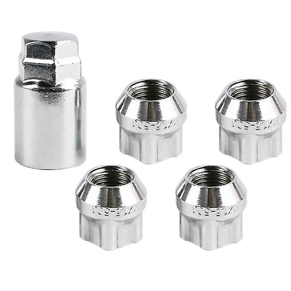 Lot de 4 écrous de roue antivol chromés M14 x 1,5 pour roues de modèles ...