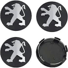 4 pcs. Car Wheel Center Caps for Peugeot 60mm Black, Hub Caps Cente