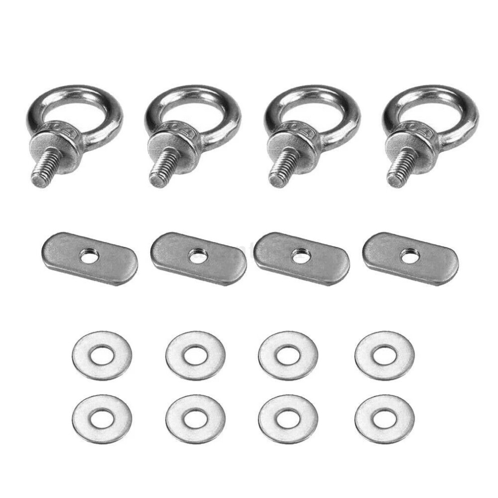 (1SET) 4P Eye bolt tie down kit for Rhino Pioneer Platform Roof Rack Fix The 4WD Awning