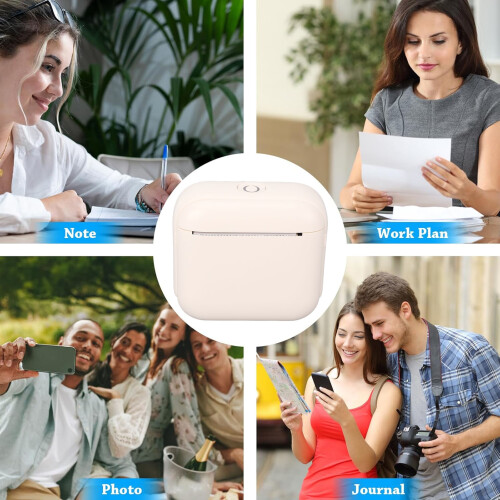 Portable ABS Thermal Printer 1200mAh Wireless BT Black & White 2