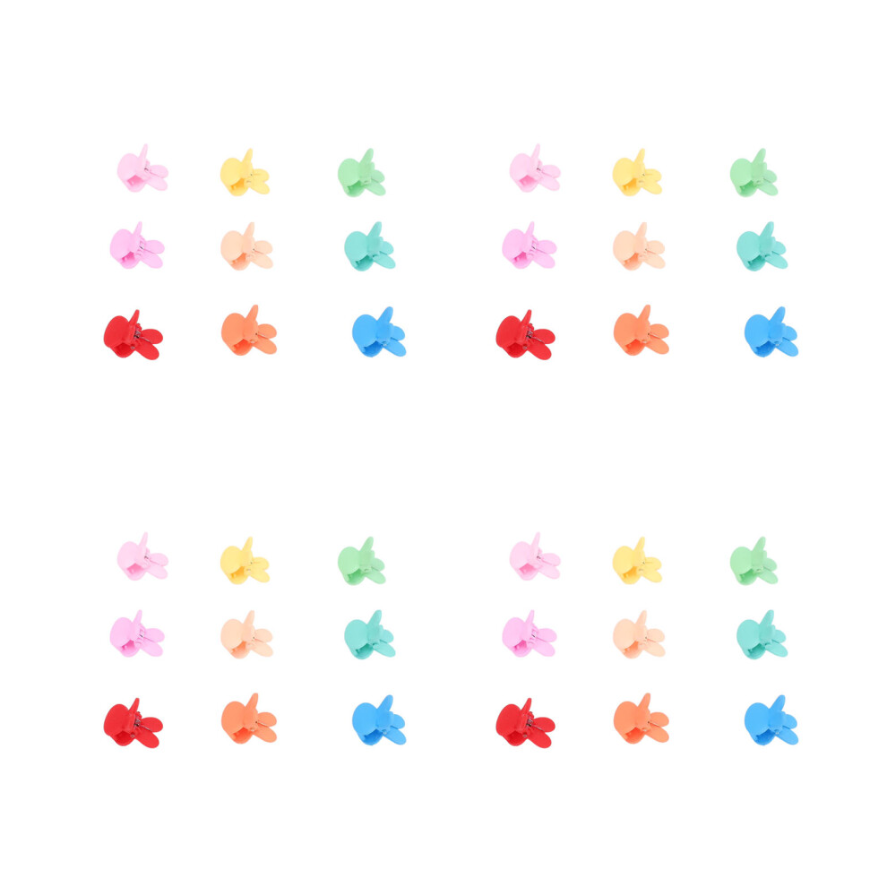 Mini Bunny Hair Clips 100pcs Colorful Strong Hold