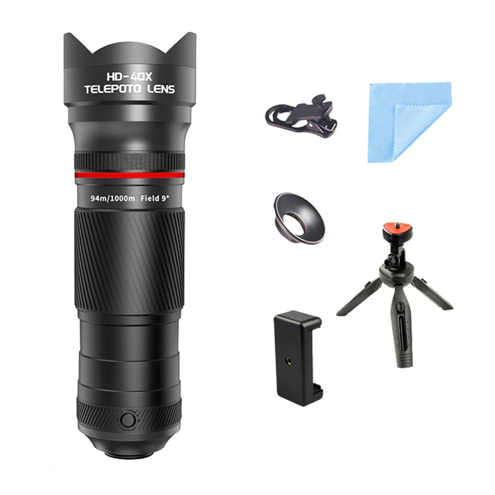 Teleobiettivo Zoom 40X Con Treppiede Per Smartphone, Ideale Per Escursioni Nei Campi