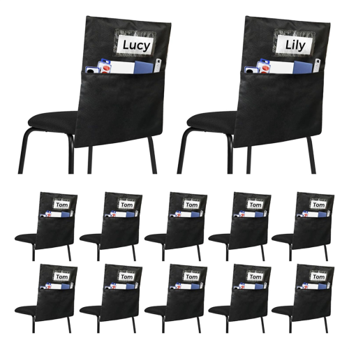 12 Pack Chair Pockets for Classrooms -Seat Sacks Organizer K-2 Student 1