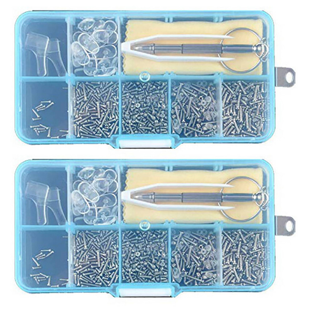 2X Eyeglass Sunglass Repair Kit With Screws Tweezers Screwdriver Tiny 4853788204476