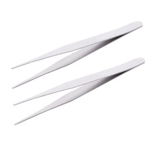 2X Pinsetit Doctor-pihdit antistaattinen metalli käyrä pyöreä suora (-10)