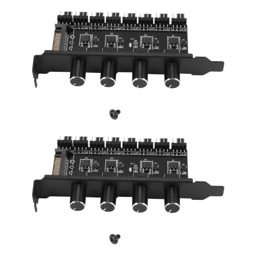 Controller Fan Rgb POFET Chassis Fan Hub PC 8 Canali Fan Hub 4 Manopola Regolatore Di Velocità Della Ventola Di Raffreddamento Per CPU Chassis Staffa PCI Controllo Ventola Da 0 A 12V Ventola Pwm