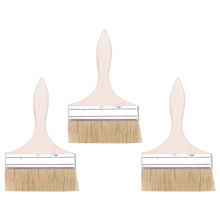 3X 220x135mm Wide Bristle Hair Wooden Handle Paint Brush Wall Painting