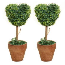 2X Bola de Grama de Jardim de Plástico Topiaria Vaso de Árvore Planta Seca para Casamento