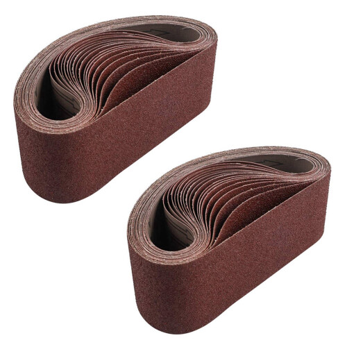 Pacote com 36 cintas de lixa de 3 x 21 polegadas (75 x 533 mm) cinta de óxido de alumínio (3 cada)
