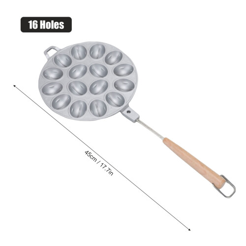 Walnut Cookie Maker Non-Stick Aluminum Alloy Oval Pastry Tool with Wood Handle 1