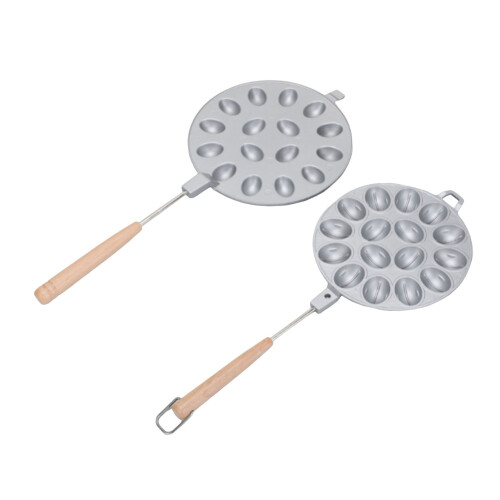 Walnut Cookie Maker Non-Stick Aluminum Alloy Oval Pastry Tool with Wood Handle 2