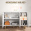 Homcom HOMCOM Sideboard Storage Cupboard with Metal Legs for Living Room, White 5