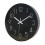 (Black) 10 Inch Wall Clock Round Hanging Noiseless 3D Number Precise Anti-fog Mirror Surface Quartz Clock 1