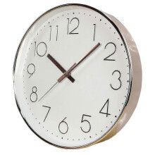 (Pink gold) 10 Inch Wall Clock Round Hanging Noiseless 3D Number Precise Anti-fog Mirror Surface Quartz Clock