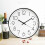(Black) 10 Inch Wall Clock Round Hanging Noiseless 3D Number Precise Anti-fog Mirror Surface Quartz Clock 4