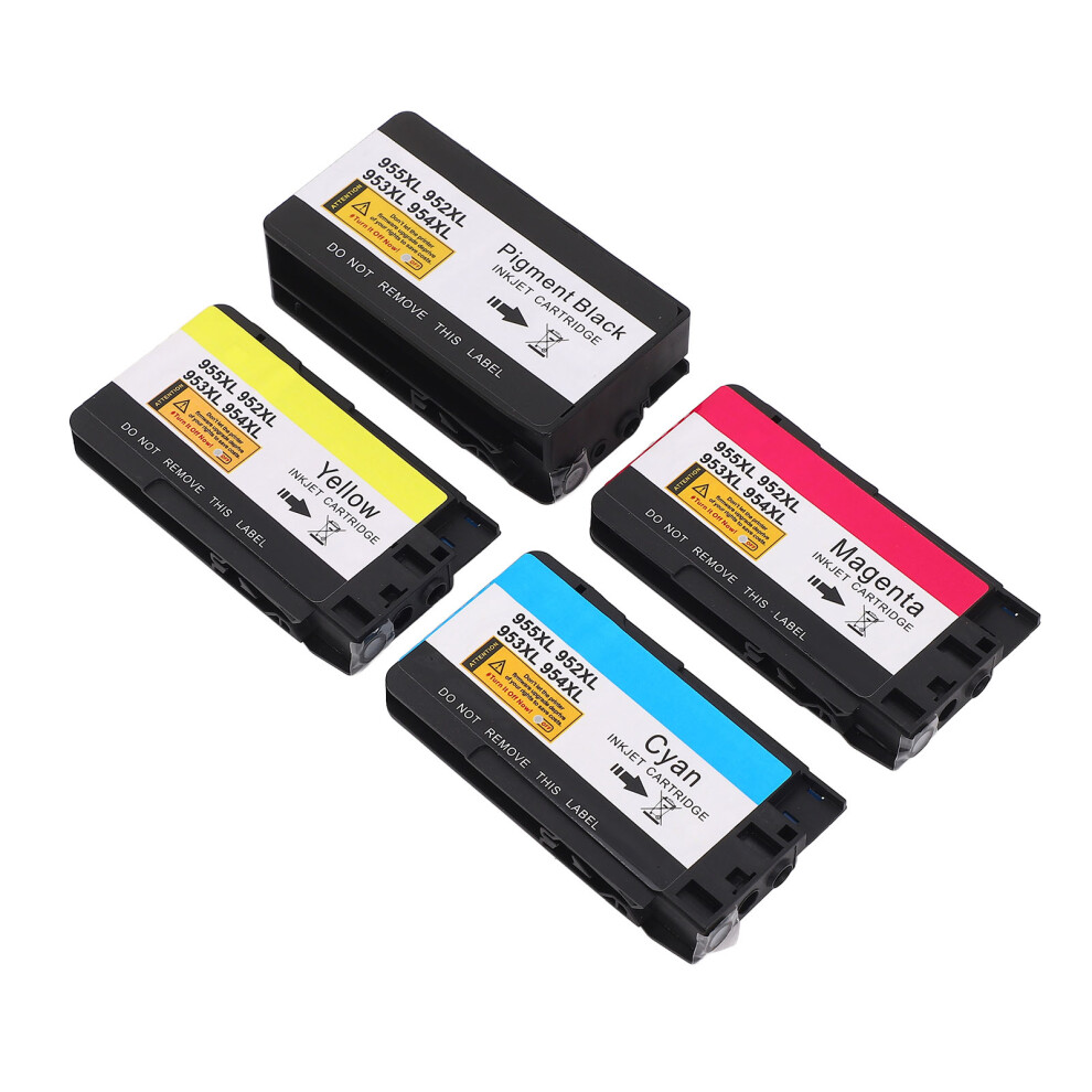 4Pcs Ink Cartridges Combo Pack For Officejet 8702, 952-955Xl, Black Cyan Magenta Yellow Blue,Pink,Black 3181330712768