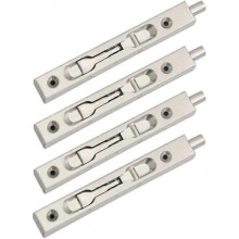 4 Pack (2 Pairs) Door Flush Bolt Latch Slide Latch,Concealed Bolt,Stainless Steel(15cm Length)