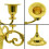 5-Candle Metal Candelabra 10.6in (Gold) 2
