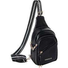 (L, Black) OSOCE Crossbody Bag with Anti-Theft Crossbody Bag Women RFlD Pocket, Small Shoulder Bag with Anti-Theft Zipper Clips, Adjustable Strap