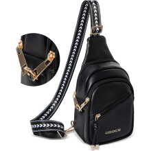 (S, Black) OSOCE Crossbody Bag with Anti-Theft Crossbody Bag Women RFlD Pocket, Small Shoulder Bag with Anti-Theft Zipper Clips, Adjustable Strap
