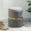 Homcom (Grey) HOMCOM Round Pouffe Storage Footstool with Hidden Space 1