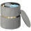 Homcom (Grey) HOMCOM Round Pouffe Storage Footstool with Hidden Space 2