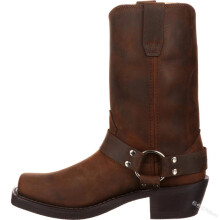 (BROWN, 45) Gringos Men's Calf Boots Biker Cowboy Western Pull On Tall Leather UK 6-12