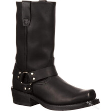 (BLACK, 43) Gringos Men's Calf Boots Biker Cowboy Western Pull On Tall Leather UK 6-12
