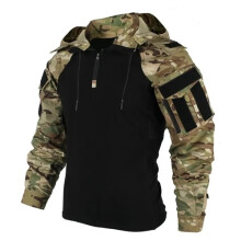 (CP, UK M=Tag L) Camouflage Multicam Combat T-Shirt Men Tactical Shirt Airsoft Paintball Hunting